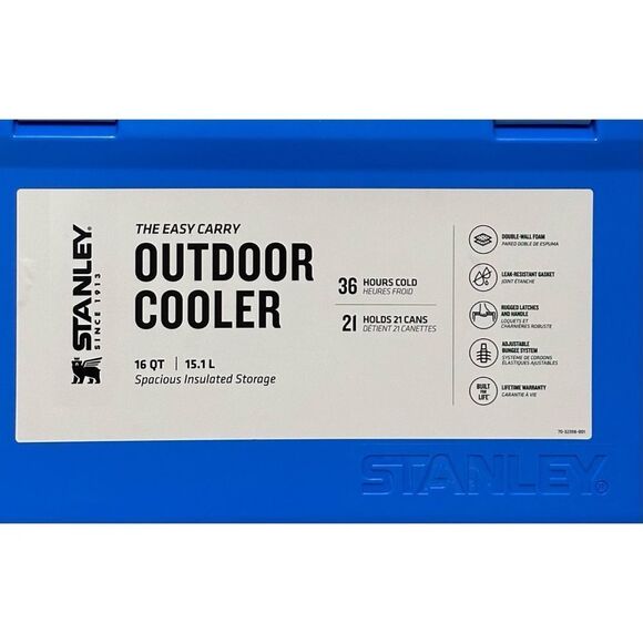 STANLEY Adventure 16 Qt Easy-Carry Cooler, AZURE BLUE - Picture 8 of 9
